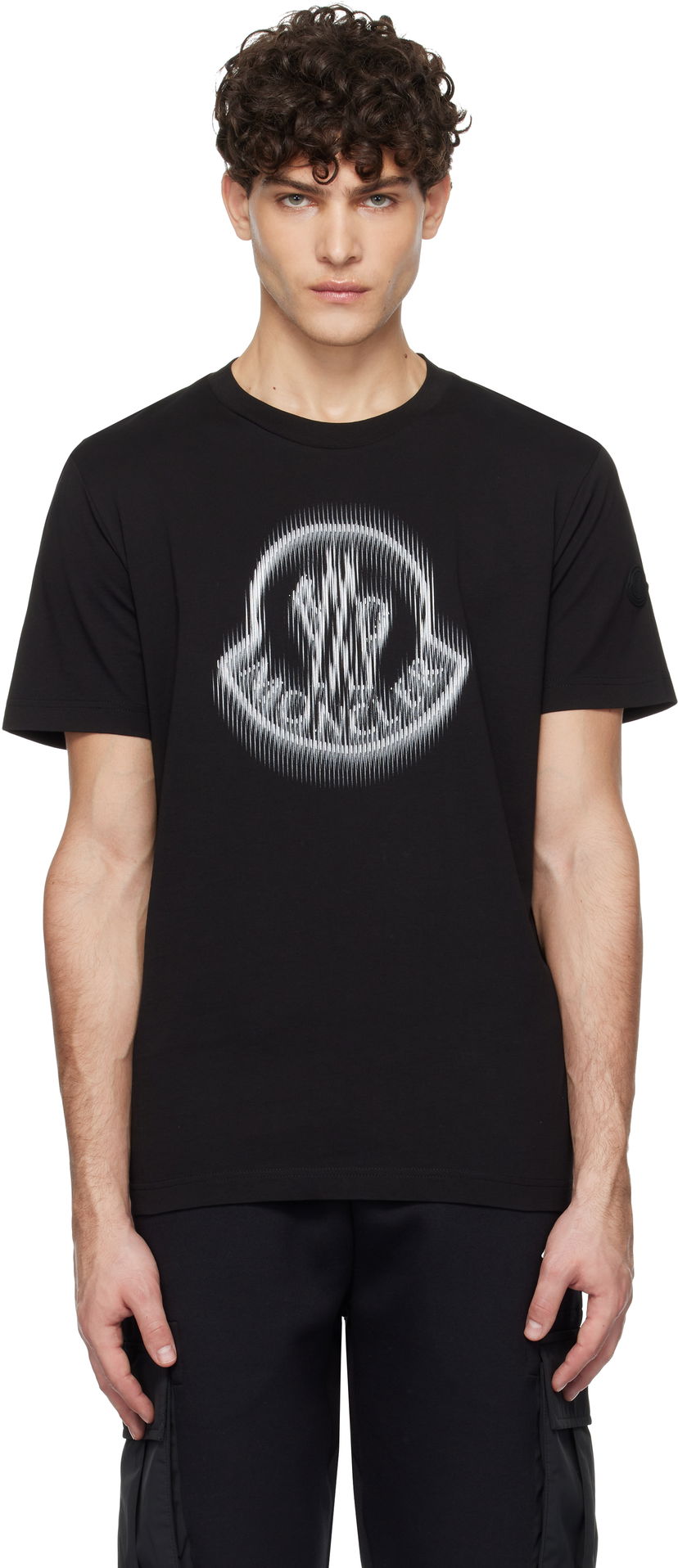 Majica kratkih rukava Moncler Short Sleeve T-Shirt With Graphic Print Crna | K10918C0000489A17