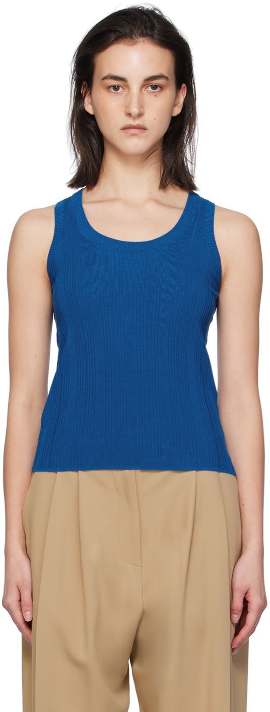 Majica bez rukava Max Mara Weekend Max Mara Ceylon Ribbed Tank Top Plava | 2415361022600016