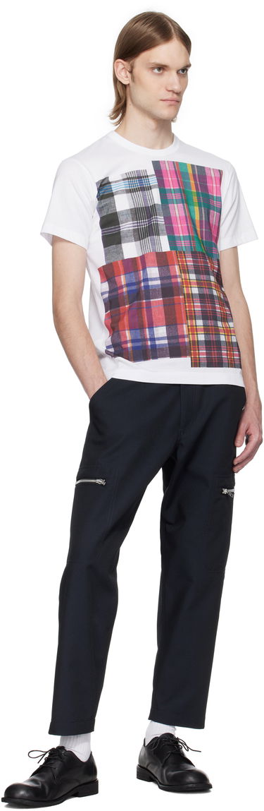 Majica kratkih rukava Comme des Garçons Comme des Garçons Shirt Tartan Square Print T-Shirt Bijela | FO-T007-051, 3