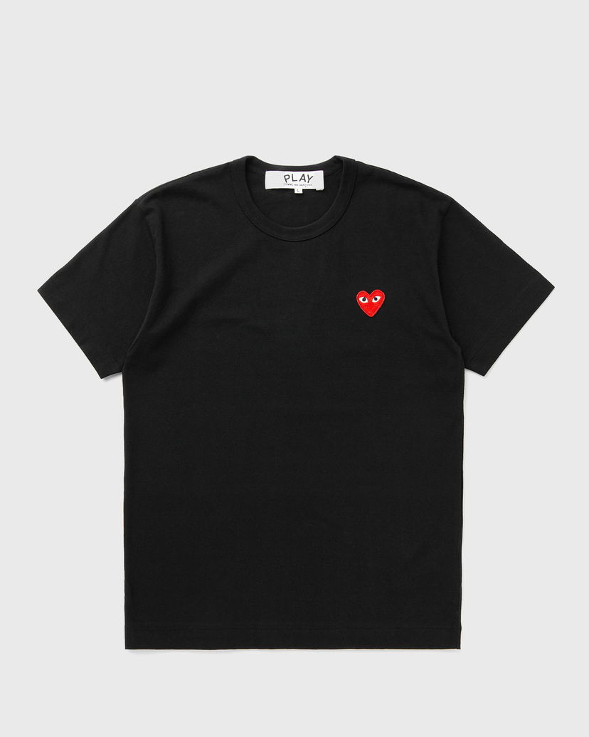 Majica kratkih rukava Comme des Garçons Black Short Sleeve T-Shirt With Red Emblem Crna | AX-T108-051-BLACK