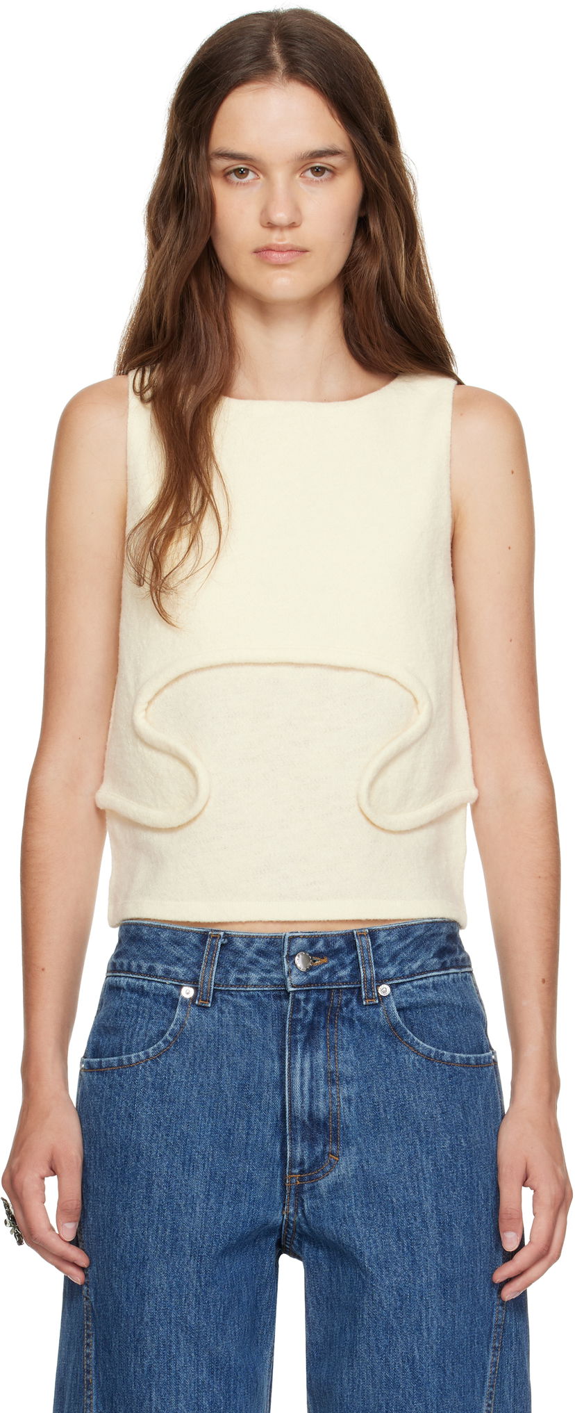 Majica bez rukava Eckhaus Latta Eckhaus Latta Pallas Tank Top Bijela | 1405-EL-PF25-M -