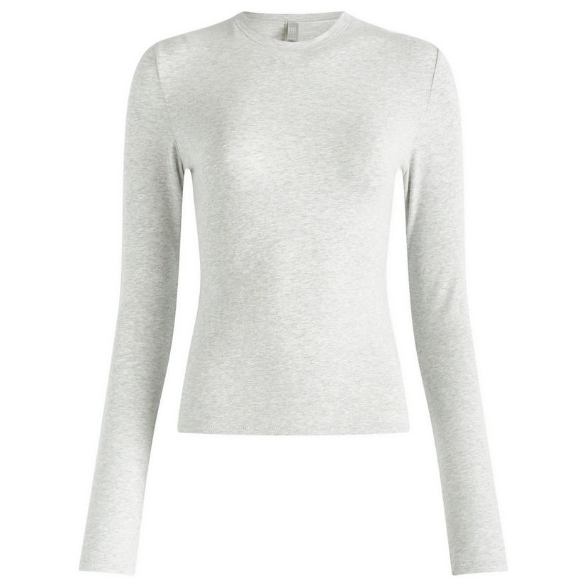 Majica kratkih rukava SKIMS Cotton Jersey Long Sleeve T-Shirt Siva | AP-TSH-0647-LHG