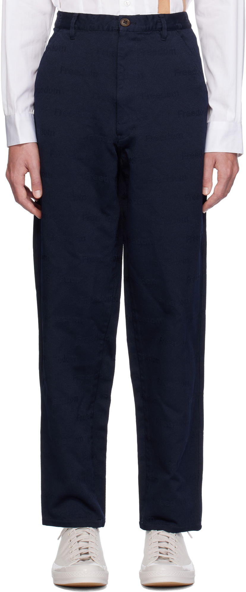 Hlače Comme des Garçons Freedom Trousers Tamnoplava | FN-P503-051