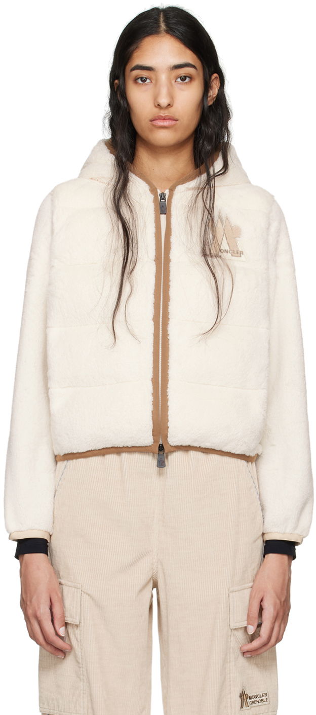 Jakna Moncler Grenoble Off-White Logo Patch Down Jacket Bijela | J20988G00009899ML