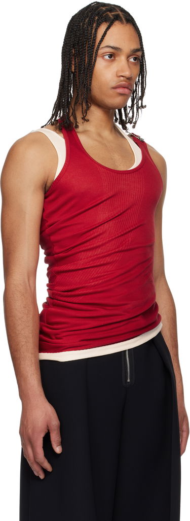 Majica bez rukava Jean Paul Gaultier Jean Paul Gaultier Draped Double Tank Top Crvena | 25/34-F-DB053-J092-3003, 4
