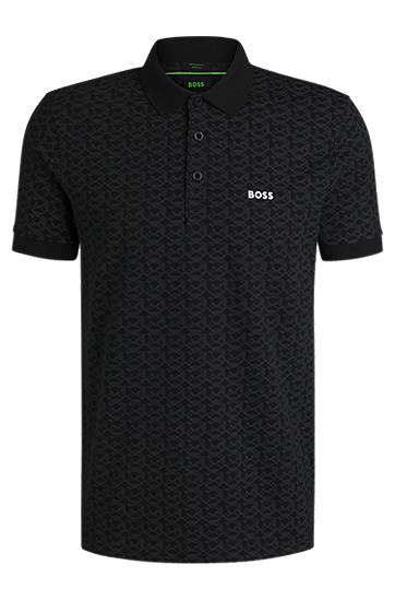 Polo majica BOSS BOSS Paddy Stretch Cotton Polo with Printed Pattern Crna | 50540719