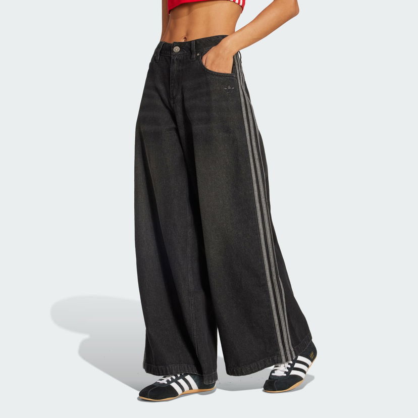 Jeans adidas Performance Adicolor Adilenium Wide-Leg Jeans Crna | JV7453