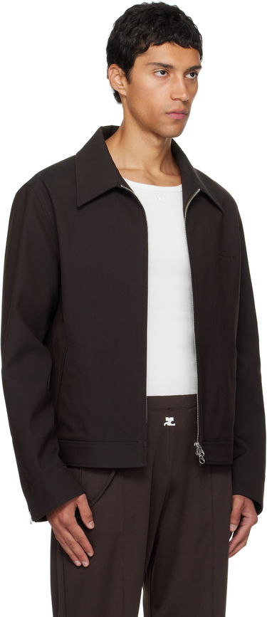 Jakna Courrèges Courrèges Embroidered Zipped Twill Jacket Crna | 325CBL307PL0222, 1