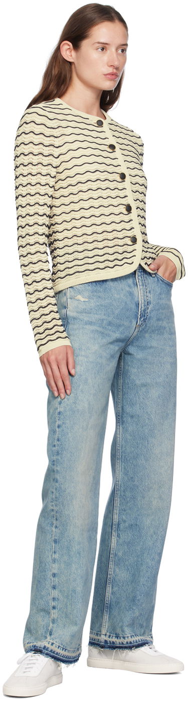 Džemper rag & bone rag & bone Elisa Wavy Knit Cardigan Bež | WAS24F068UG68, 3