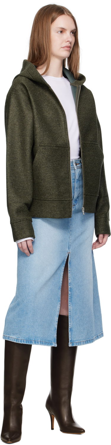 Dukserice A.P.C. A.P.C. Alvin Wool Zip-Up Hoodie Zelena | PSAFU-M27993, 3