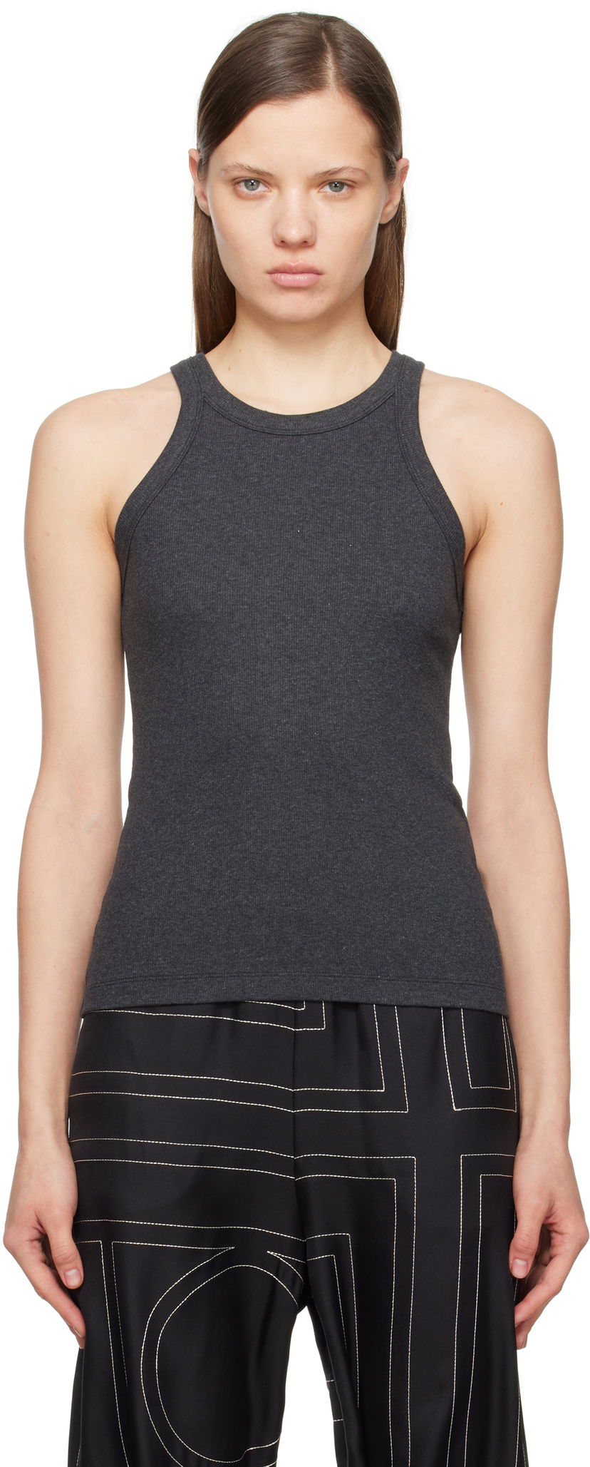 Majica bez rukava TOTEME TOTEME Curved Rib Tank Top Siva | 243-WRT1129-FB0246
