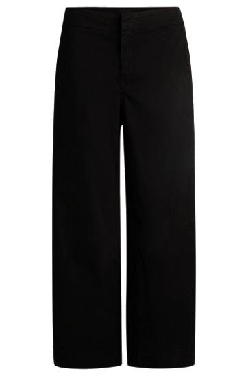 Hlače BOSS Stretch Cotton Twill Culottes Crna | 50531767