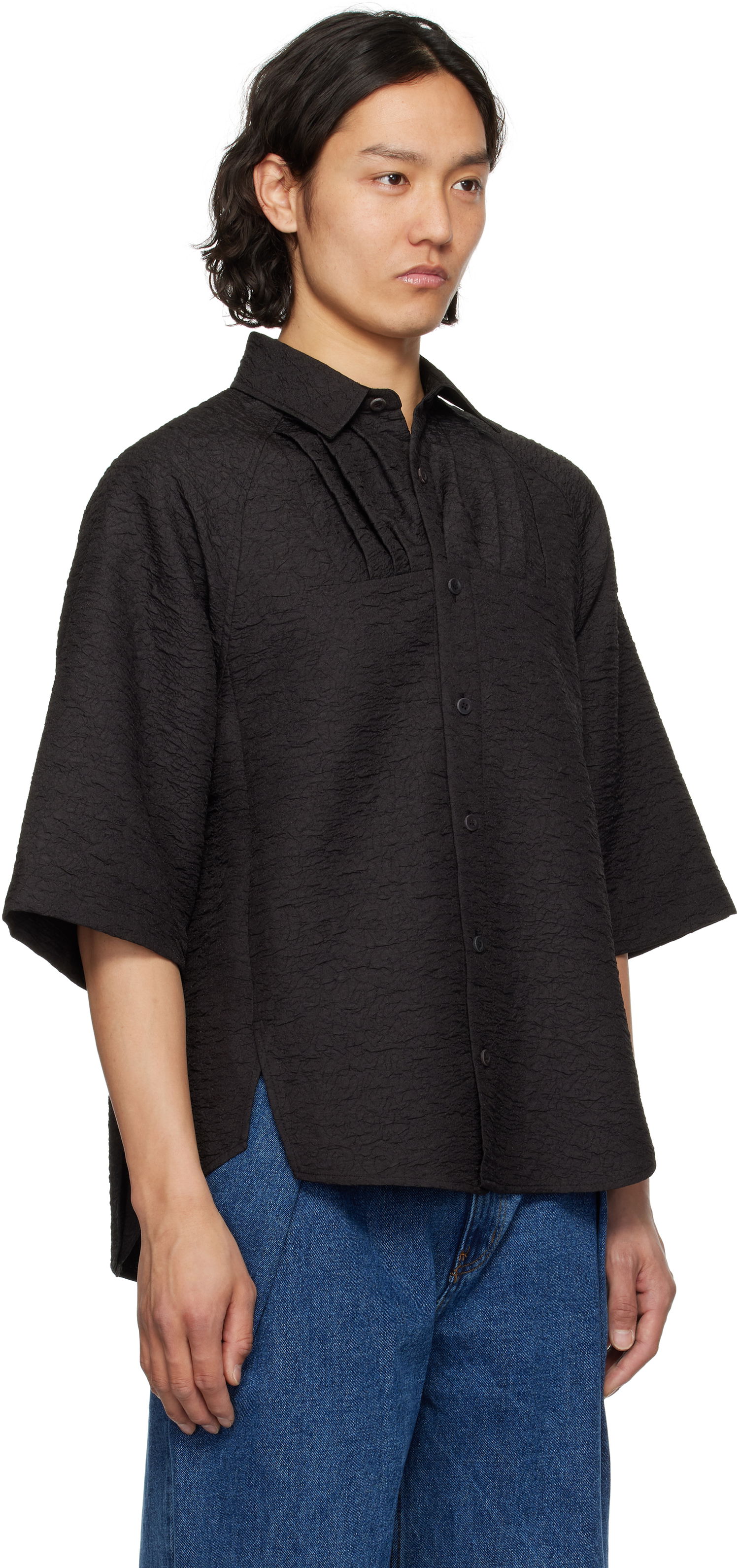 Košulja ADER ERROR ADER error Product. 53 Textured Short Sleeve Shirt Crna | BO01SSSH0201BK, 1