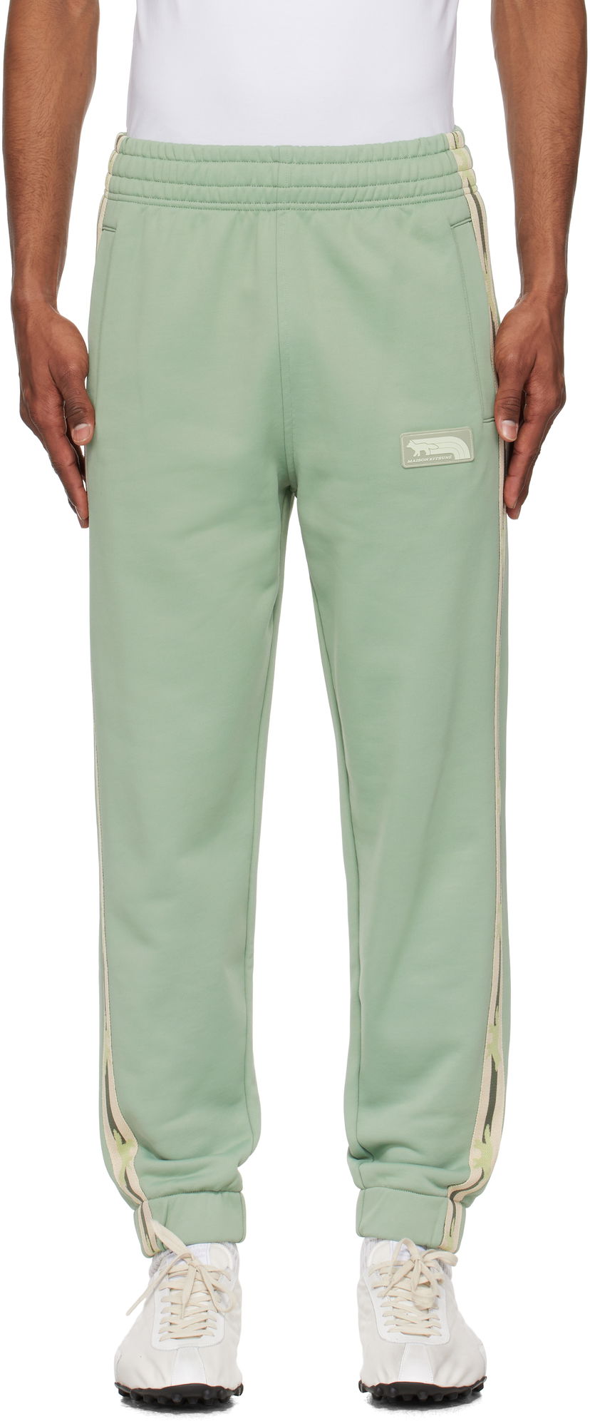 Trenirka MAISON KITSUNÉ Maison Kitsuné Flash Fox Track Pants Zelena | OM01126KM0322