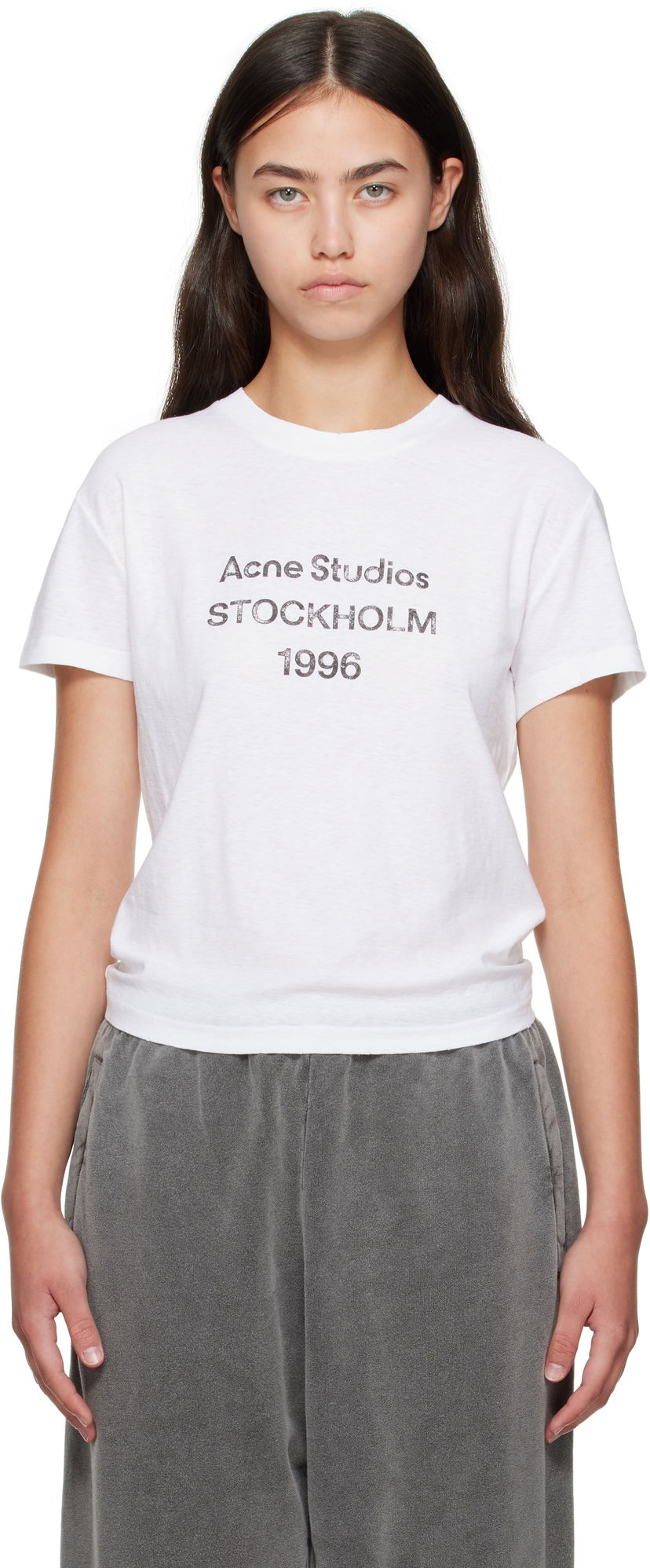 Majica kratkih rukava Acne Studios Acne Studios Logo T-Shirt Bijela | CL0397-