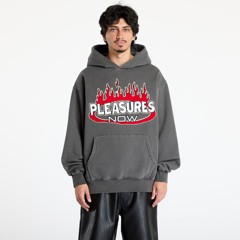 Dukserice Pleasures PLEASURES Flame Hoodie Siva | P25SU009 BLACK