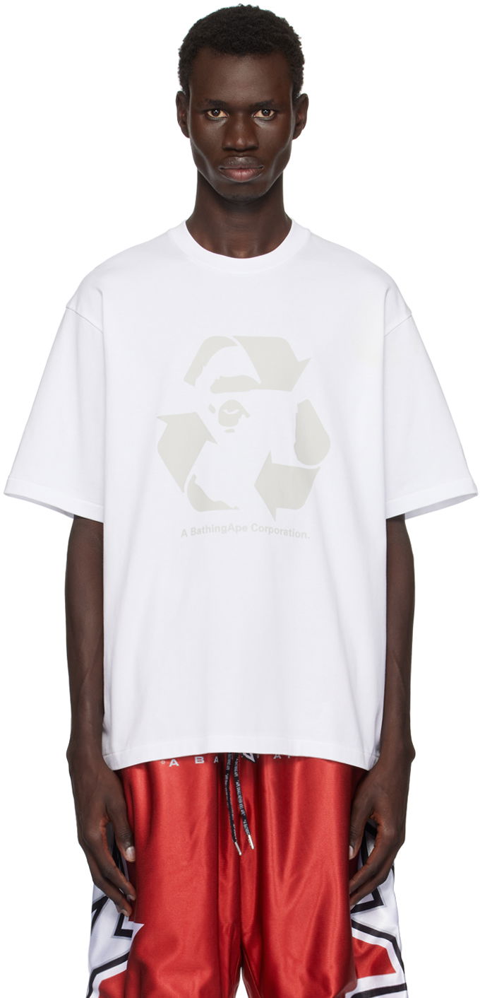 Majica kratkih rukava BAPE Recycle Motif Relaxed Fit T-shirt Bijela | 001TEK801309M