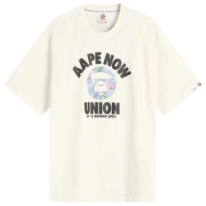 Majica kratkih rukava AAPE by A Bathing Ape AAPE Union College T-Shirt, Size Large Bijela | AAPTEM1643XX-IVN