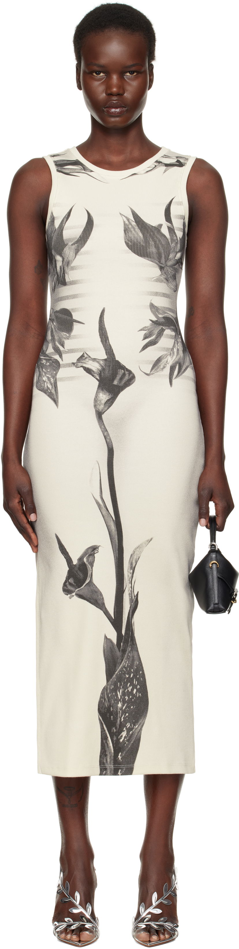 Haljina Jean Paul Gaultier Jean Paul Gaultier Flower Body Morphing Marinière Maxi Dress Bež | 25/33-F-RO360-J579-010200