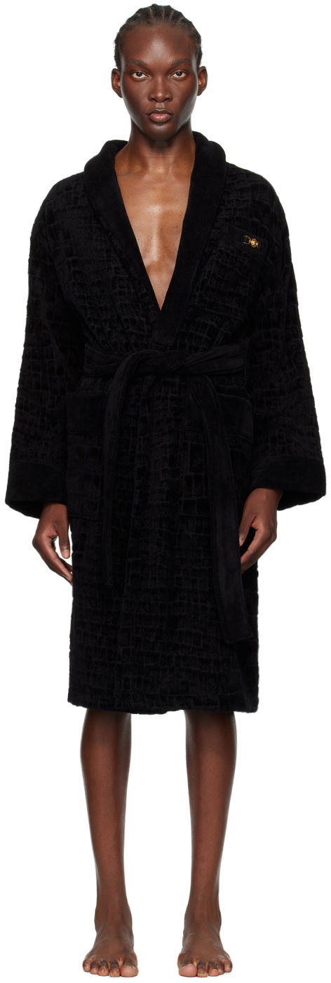 Pidžama Versace Icon Pattern Robe Crna | ZACJ00008_1A11960