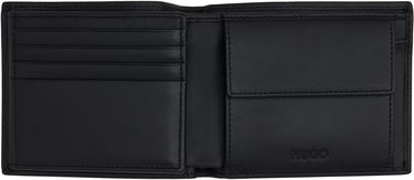 Novčanik BOSS Leather wallet with stacked logo Crna | 50548300, 3