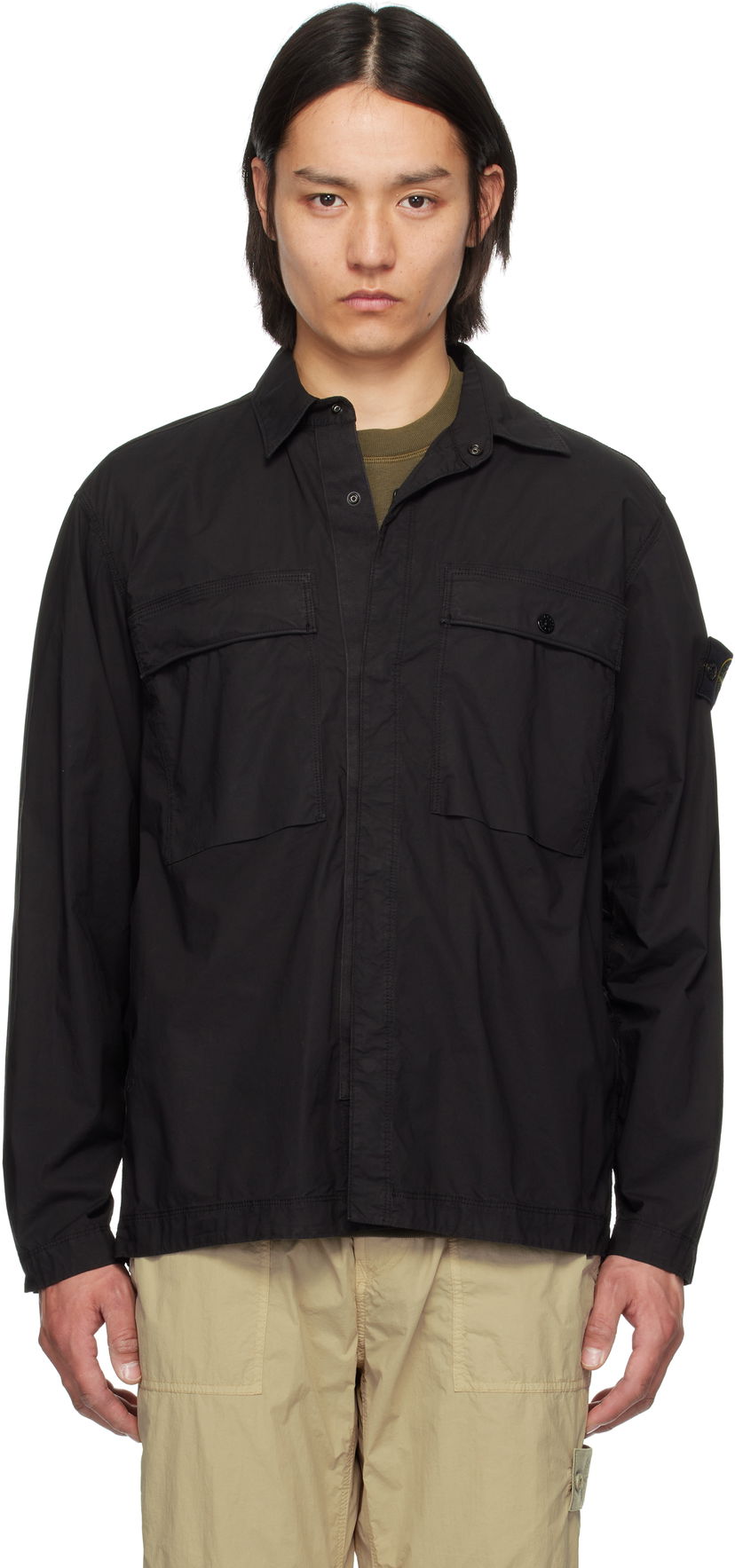 Košulja Stone Island Stone Island Stretch Cotton Shirt Crna | K1S15 1200015 S0003