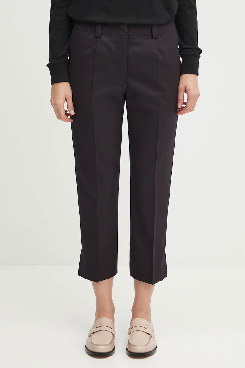 Hlače KENZO Kenzo Weave Cropped High Waist Pants Crna | FF62PA0939ID