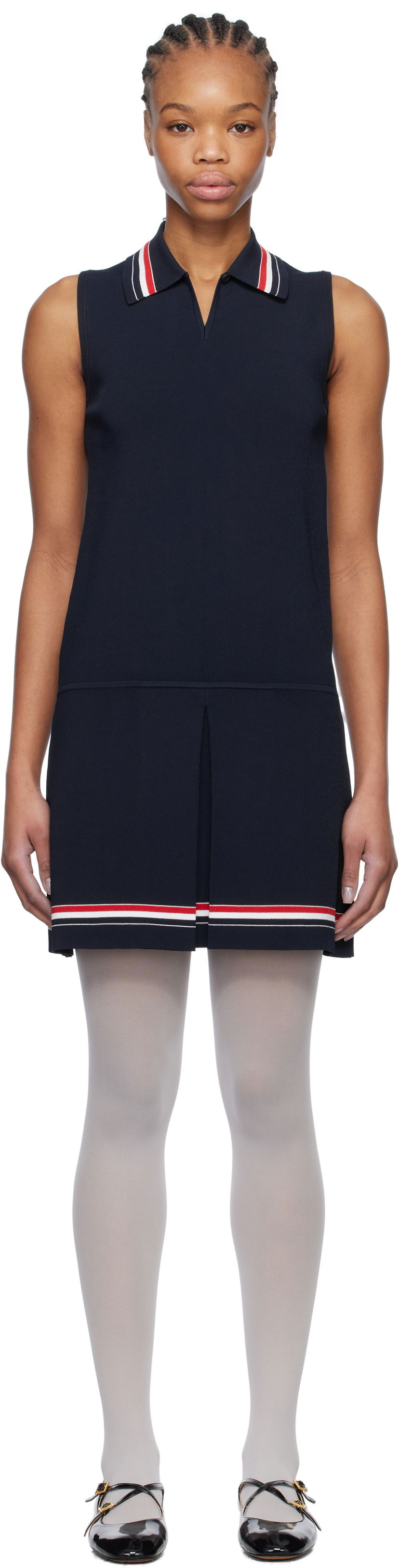 Haljina Thom Browne Thom Browne Tennis Polo Minidress Tamnoplava | FKD174A-Y5502