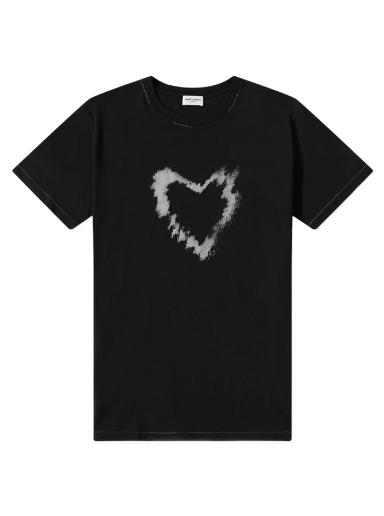Majica kratkih rukava Saint Laurent Heart Crew Tee Crna | 682175Y36OB-1058
