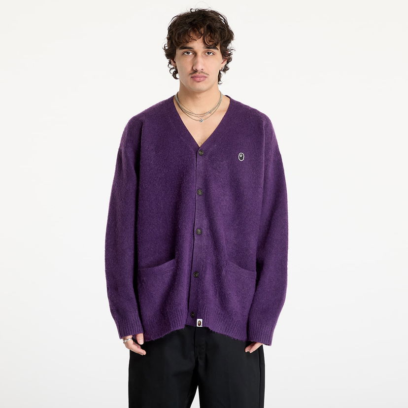 Džemper BAPE One Point Hairly Yarn Cardigan Ljubičasta | 001KNK801004M PUR