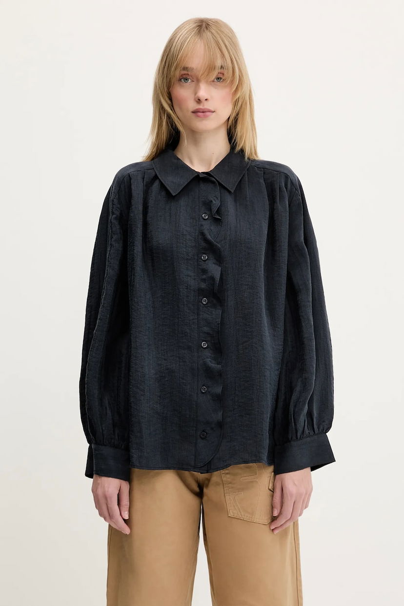 Košulja Samsoe Samsoe Samsoe Samsoe Sathistle Relaxed Fit Shirt Crna | F25100022