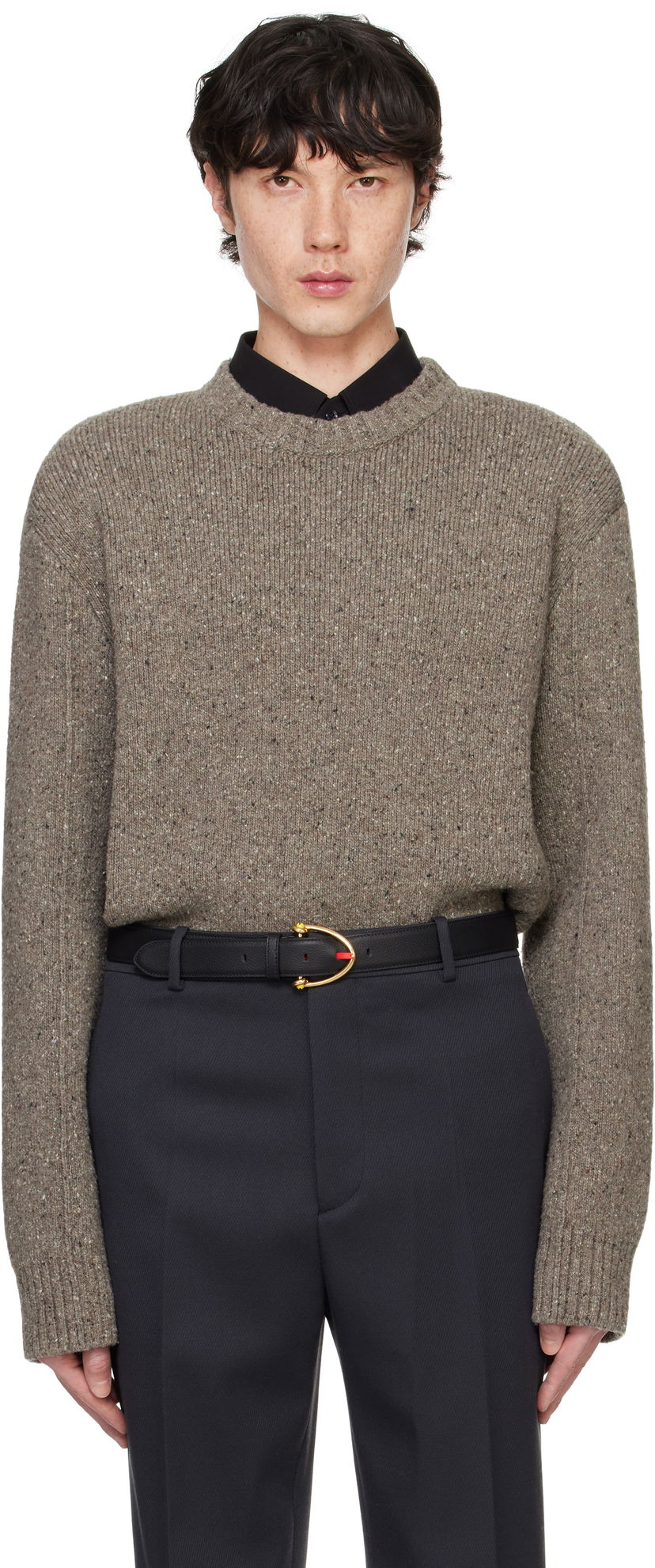 Džemper Bottega Veneta Wool Tailored Sweater Smeđa | 799141-V4TK0-1830