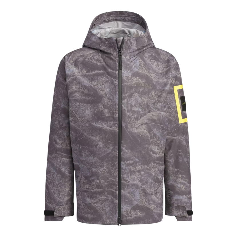 Kabanica adidas Originals National Geographic Allover Print RAIN.RDY Jacket Siva | IS9512