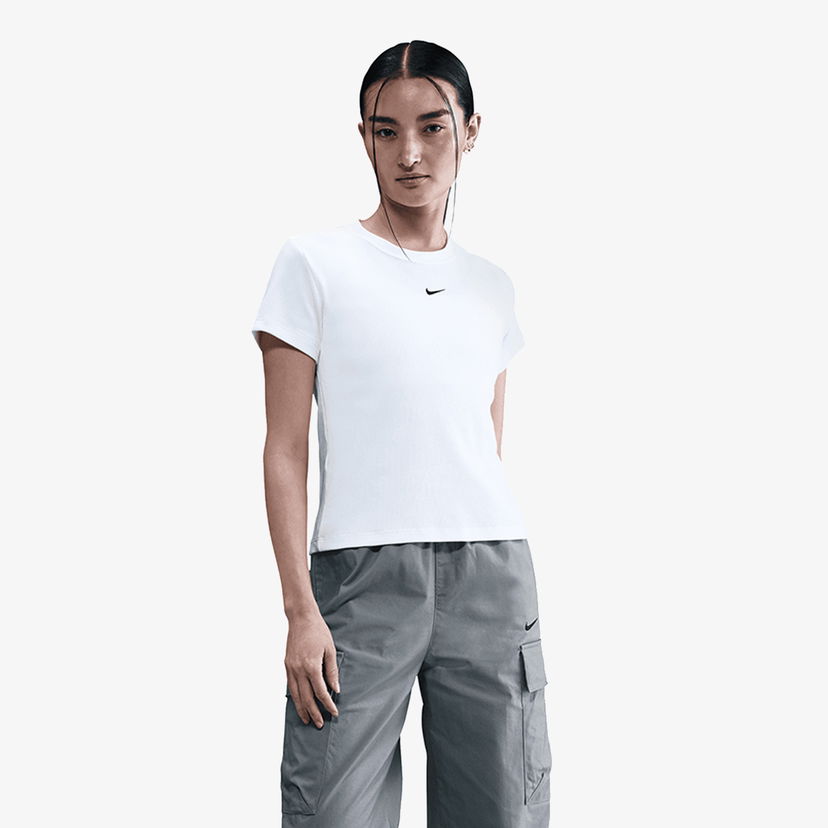 Majica kratkih rukava Nike Ribbed Slim-Fit Short Sleeve T-Shirt Bijela | HV4994-100