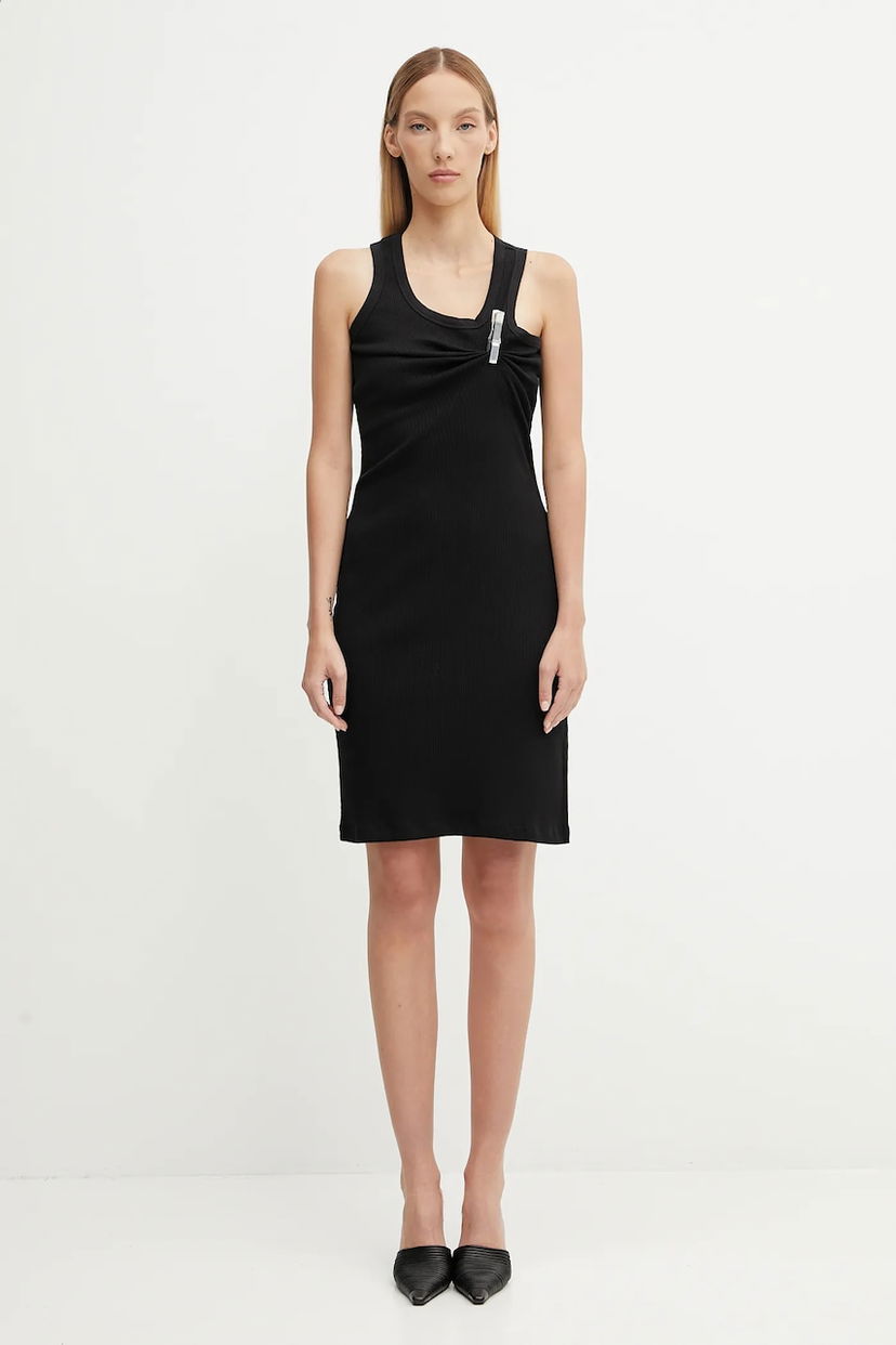 Haljina Coperni Coperni Washing Clip Rib Midi Dress Crna | COPR192F5033
