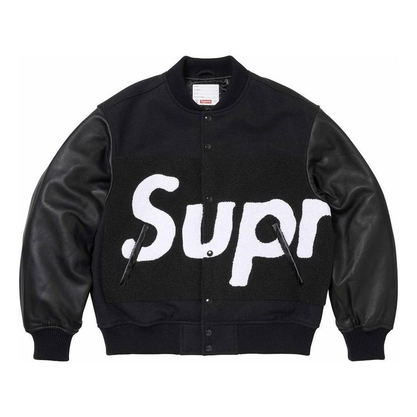 Bomber jakna Supreme Big Logo Chenille Varsity Jacket Crna | SUP-SS24-005
