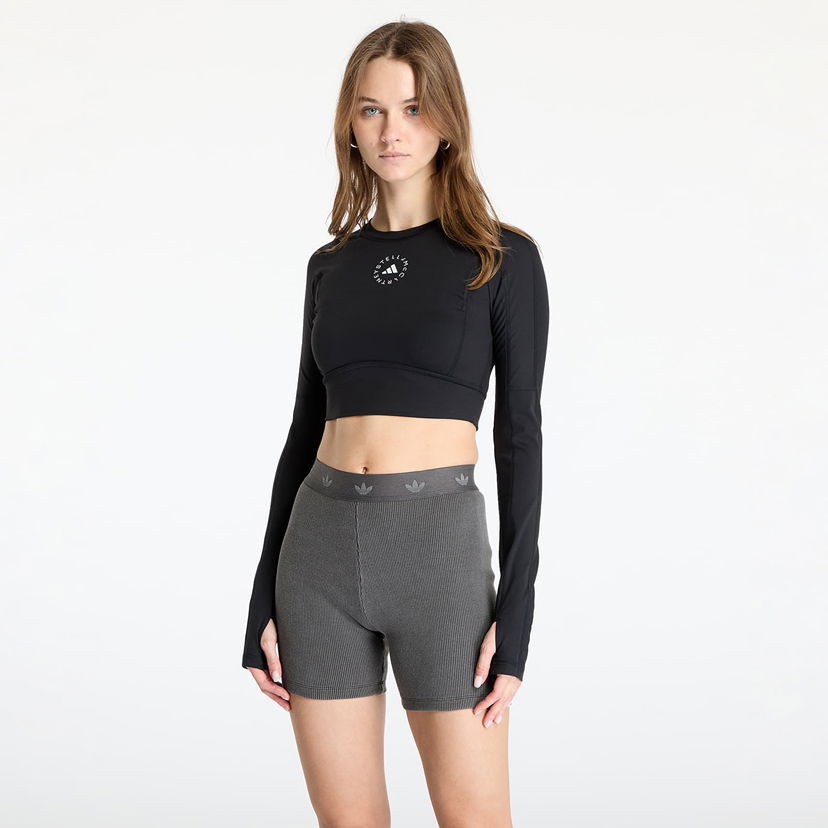 Crop top adidas Performance Stella McCartney Truestrength Yoga Cropped Longsleeve Top Crna | IW3859