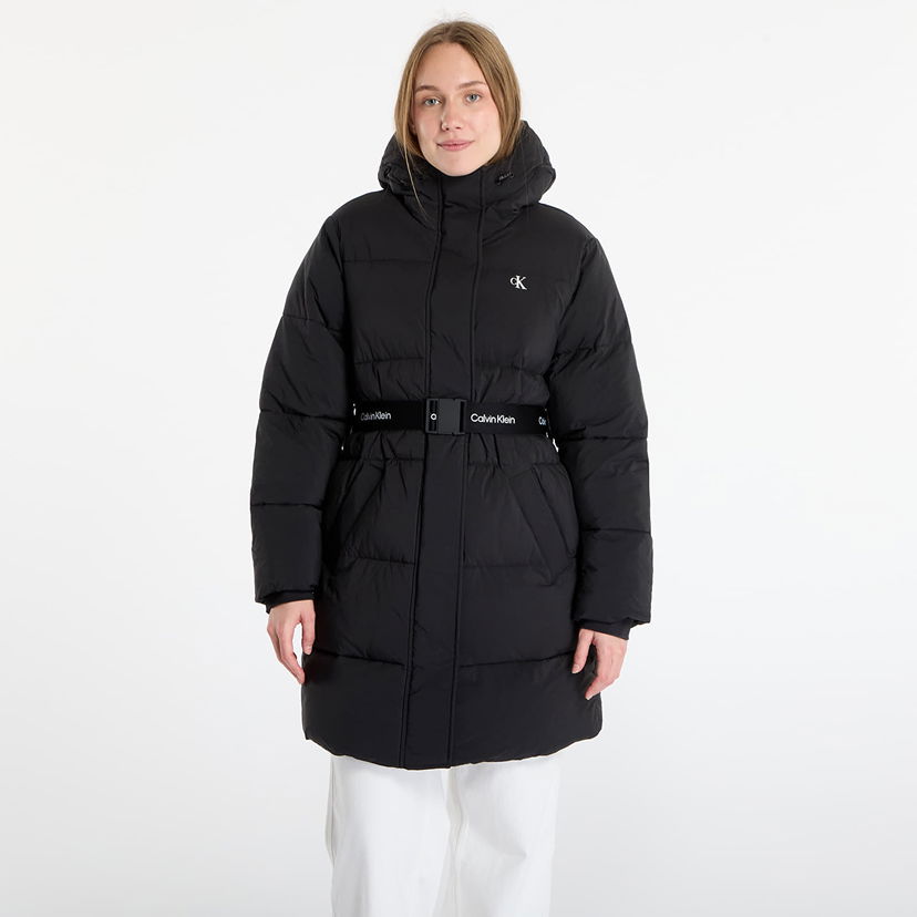 Pernata jakna CALVIN KLEIN Calvin Klein Jeans Belted Midweight Coat Crna | LV047D508G UB1