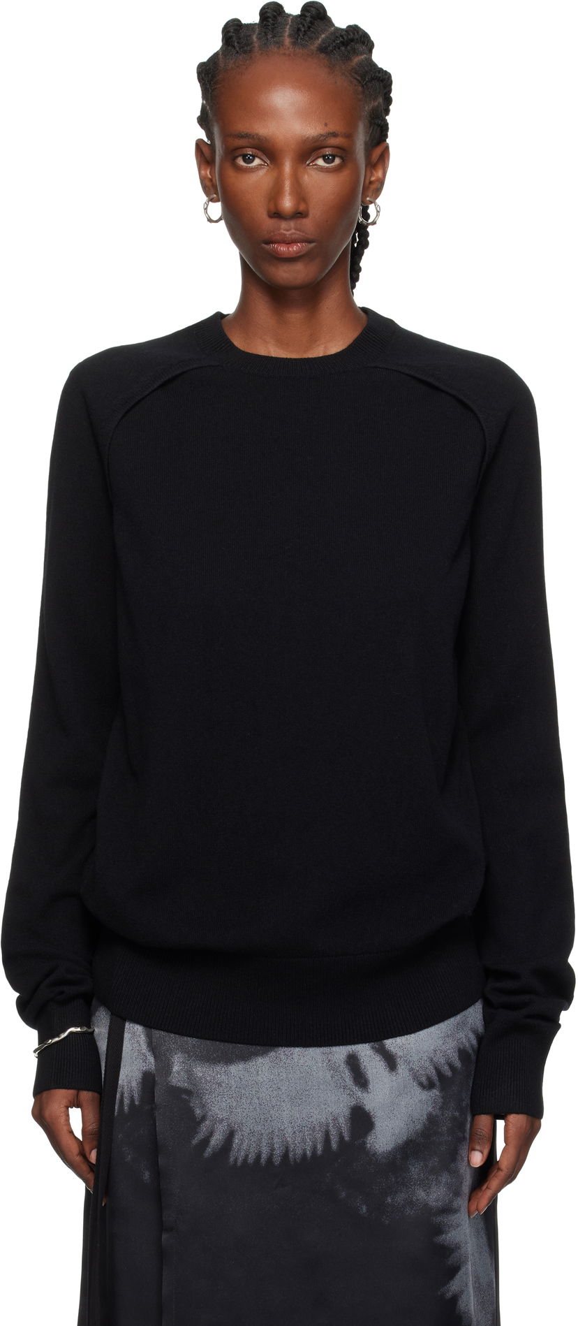 Džemper Ann Demeulemeester Ann Demeulemeester Ulu Cut-Out Sweater Crna | CO02-W-KN01-FA147-099