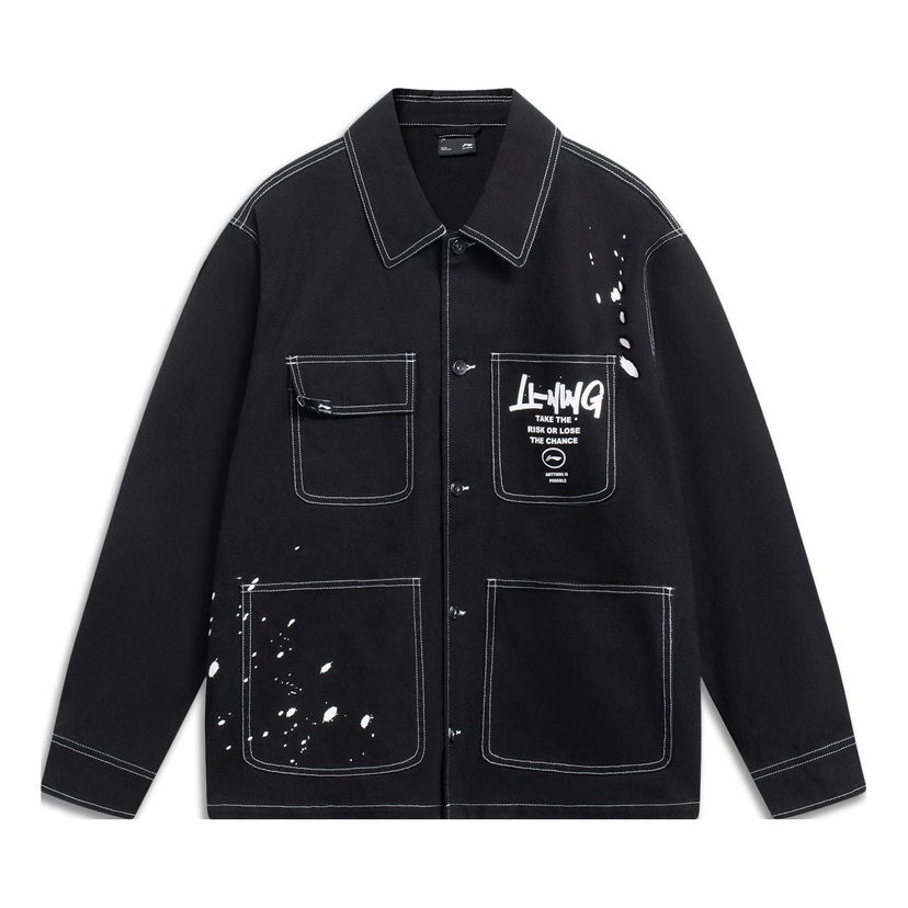 Jakna Li-Ning Graphic Print Jacket Crna | AFDT571-1