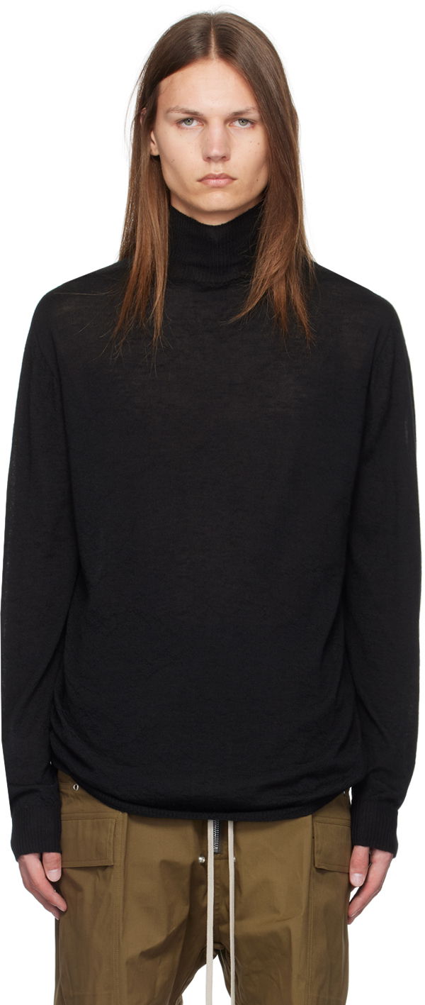 Džemper Rick Owens Black Porterville Oversized Turtleneck Crna | RU02D6626 WS