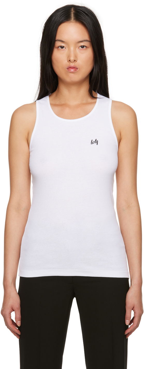 Majica bez rukava Ann Demeulemeester Slim-Fit Tank Top Bijela | 2302-W-JTO01-23-FA045-001