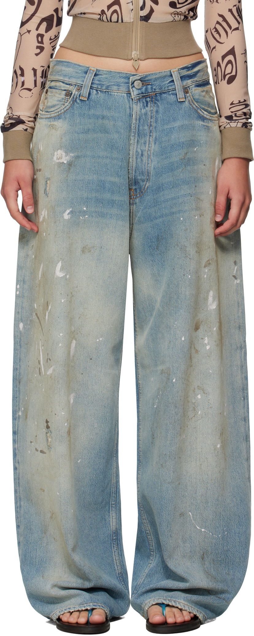 Jeans Acne Studios Acne Studios U Paint Splatter Jeans Plava | C00091-
