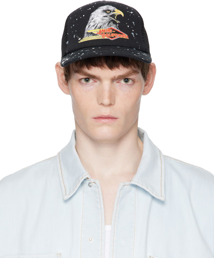 Kapa AMIRI AMIRI Vintage Trucker Cap Crna | AMHATR1027