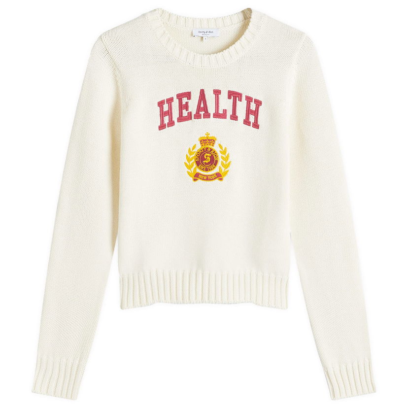 Džemper Sporty & Rich NY Health Crest Knitted Sweater Bijela | WS065506240CR01-CRM
