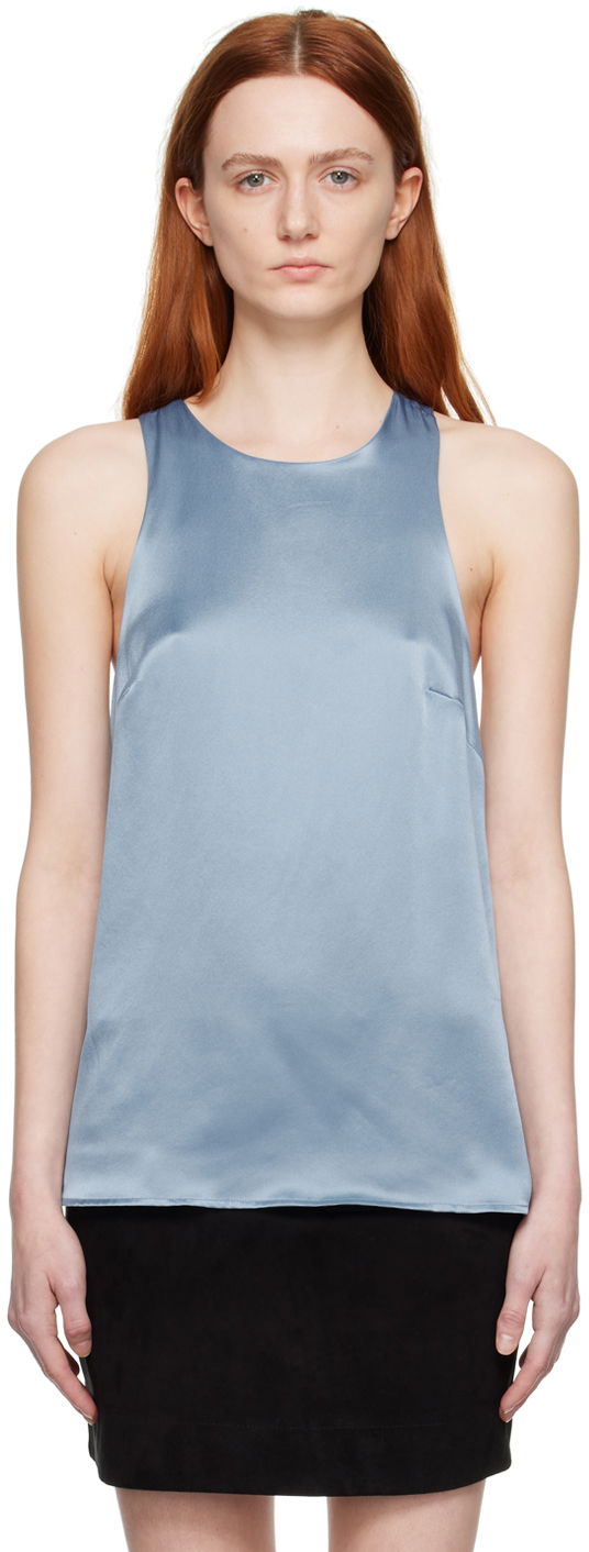Majica bez rukava Loulou de Saison Loulou de Saison Estor Silk Camisole Plava | ESTOR