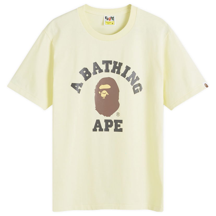 Majica kratkih rukava BAPE A Bathing Ape Women's College T-Shirt in Yellow, Size Small | END. Clothing Bež | 001TEK302001L-YLW