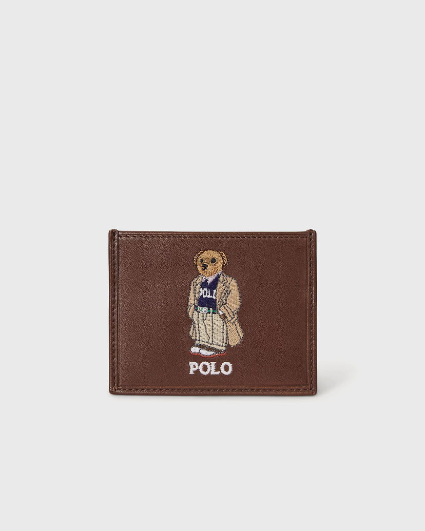Novčanik Polo by Ralph Lauren Polo Bear Embroidered Card Case Smeđa | 405978047001