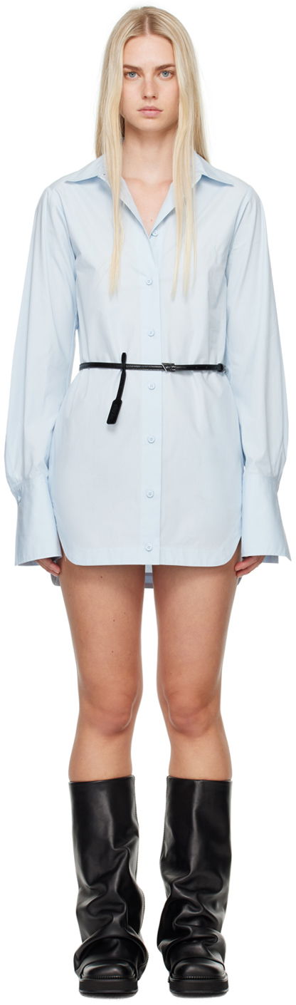 Košulja The Attico The Attico Shirt-Style Minidress Plava | 247WCA318 C052