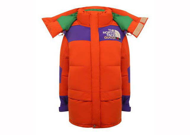 Jakna Gucci The North Face x Long Down Jacket Orange/Purple/Green Crvena | 663921 XKQSL 6167